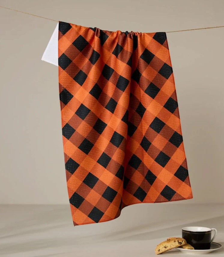 Pumpkin Plaid Tea Towel-510 General Gifts-Simply Stylish Boutique-Simply Stylish Boutique | Women’s & Kid’s Fashion | Paducah, KY