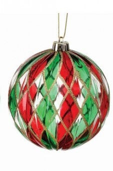Stain Glass Red & Green Ornament-540 Holiday/Seasonal-Simply Stylish Boutique-Simply Stylish Boutique | Women’s & Kid’s Fashion | Paducah, KY