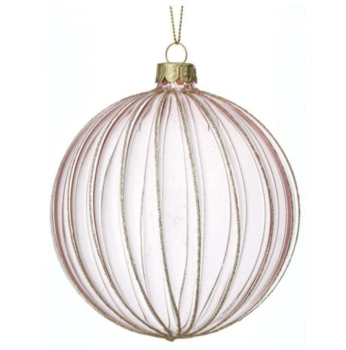 4" Glass Glitter Ridge Ball Ornament-540 Holiday/Seasonal-Simply Stylish Boutique-Simply Stylish Boutique | Women’s & Kid’s Fashion | Paducah, KY