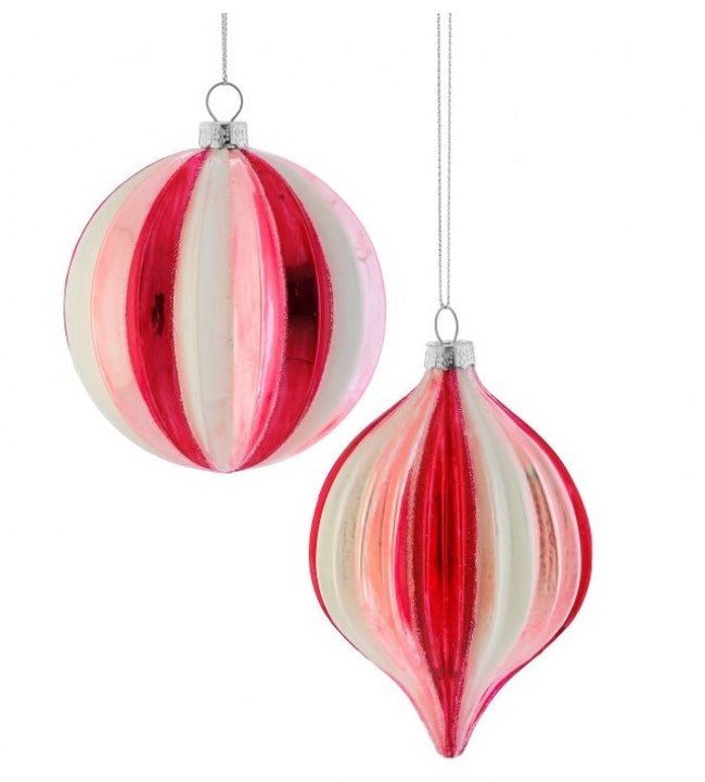 Pink/Red/White Ridge Ornament-540 Holiday/Seasonal-Simply Stylish Boutique-Simply Stylish Boutique | Women’s & Kid’s Fashion | Paducah, KY
