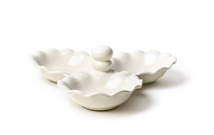 Signature White Ruffle Three Bowl Server-510 General Gifts-Simply Stylish boutique-Simply Stylish Boutique | Women’s & Kid’s Fashion | Paducah, KY