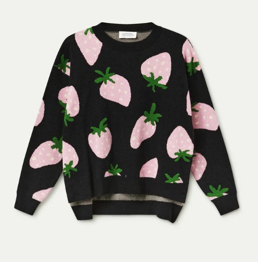 Strawberry Sweater-140 Sweaters, Cardigans & Sweatshirts-Simply Stylish Boutique-Simply Stylish Boutique | Women’s & Kid’s Fashion | Paducah, KY