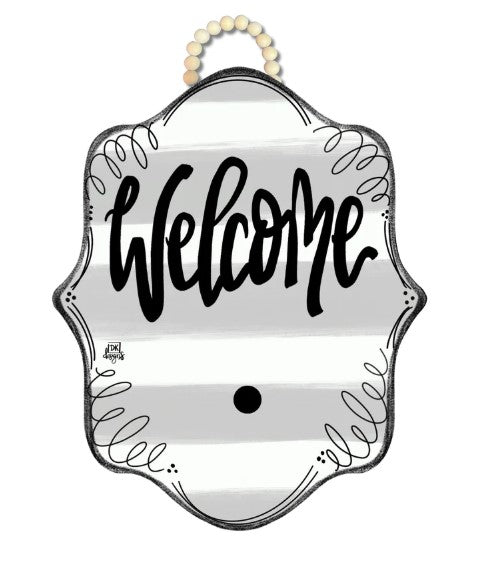 Stripe Bloom "Welcome" Hanger-510 General Gifts-Simply Stylish Boutique-Simply Stylish Boutique | Women’s & Kid’s Fashion | Paducah, KY