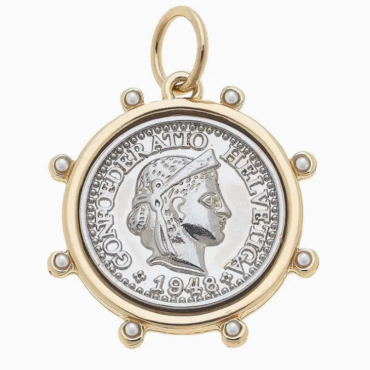 Studded Coin Charm-410 Jewelry-Simply Stylish Boutique-Simply Stylish Boutique | Women’s & Kid’s Fashion | Paducah, KY