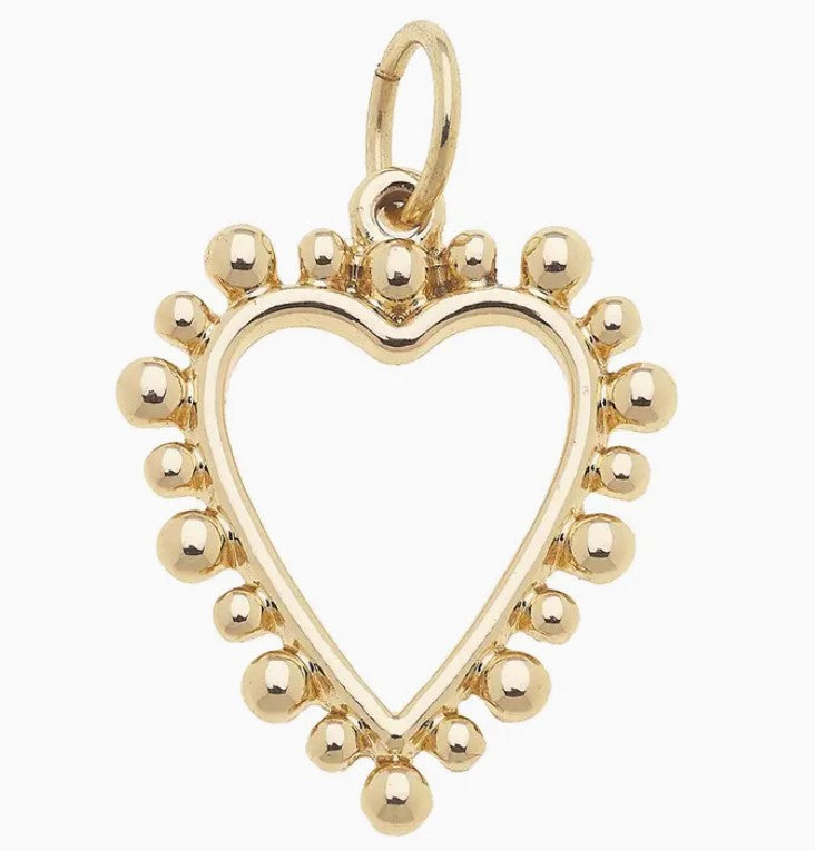 Studded Open Heart Charm-410 Jewelry-Simply Stylish Boutique-Simply Stylish Boutique | Women’s & Kid’s Fashion | Paducah, KY