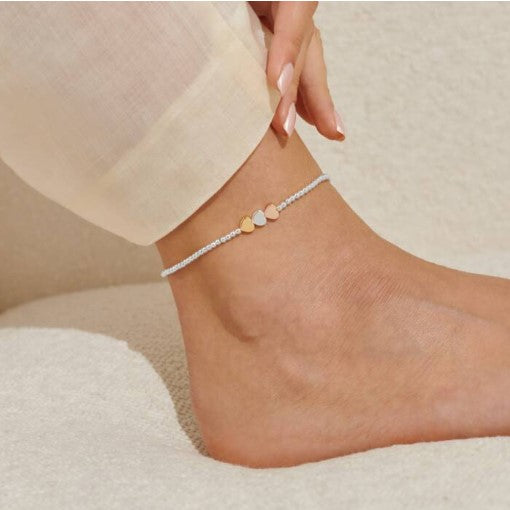 Three Tone Heart Anklet-410 Jewelry-Simply Stylish Boutique-Simply Stylish Boutique | Women’s & Kid’s Fashion | Paducah, KY