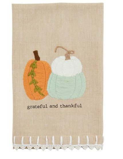 Triple Pumpkin Crochet Trim Towel-510 General Gifts-Simply Stylish Boutique-Simply Stylish Boutique | Women’s & Kid’s Fashion | Paducah, KY