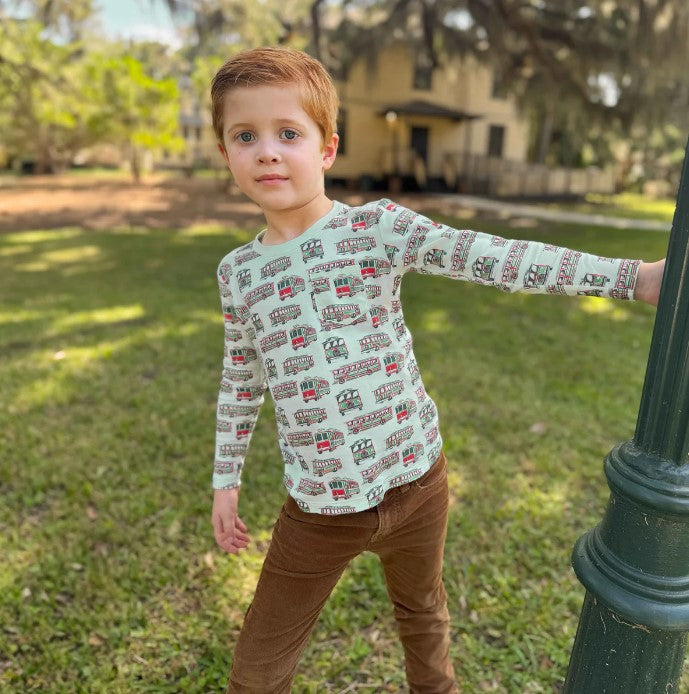 Trolley Boys Long Sleeve Shirt-520 Baby & Kids Gifts-Simply Stylish Boutique-Simply Stylish Boutique | Women’s & Kid’s Fashion | Paducah, KY