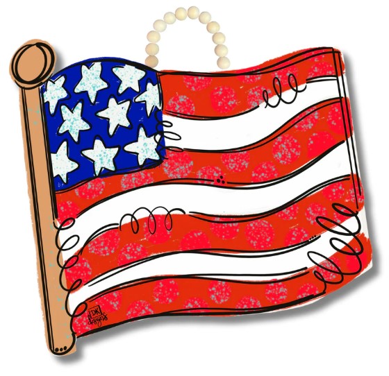 US American Flag Door Hanger-510 General Gifts-Simply Stylish Boutique-Simply Stylish Boutique | Women’s & Kid’s Fashion | Paducah, KY