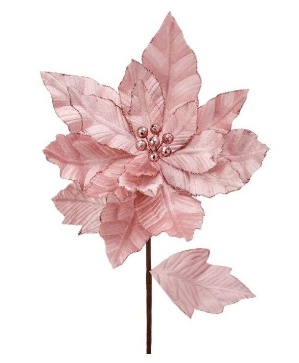 24" Velvet Poinsettia Stem-540 Holiday/Seasonal-Simply Stylish Boutique-Simply Stylish Boutique | Women’s & Kid’s Fashion | Paducah, KY