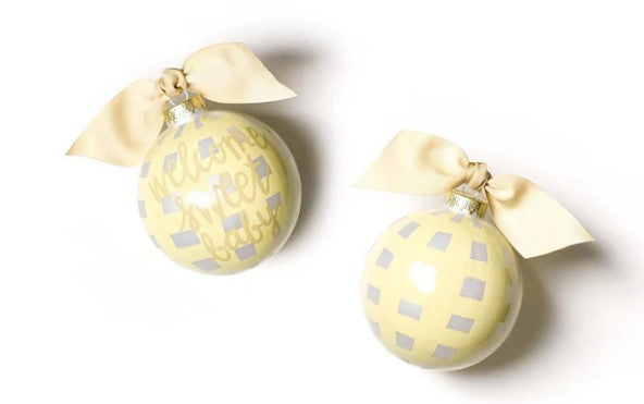 Welcome Sweet Baby Gingham Glass Ornament-540 Holiday/Seasonal-Simply Stylish Boutique-Simply Stylish Boutique | Women’s & Kid’s Fashion | Paducah, KY