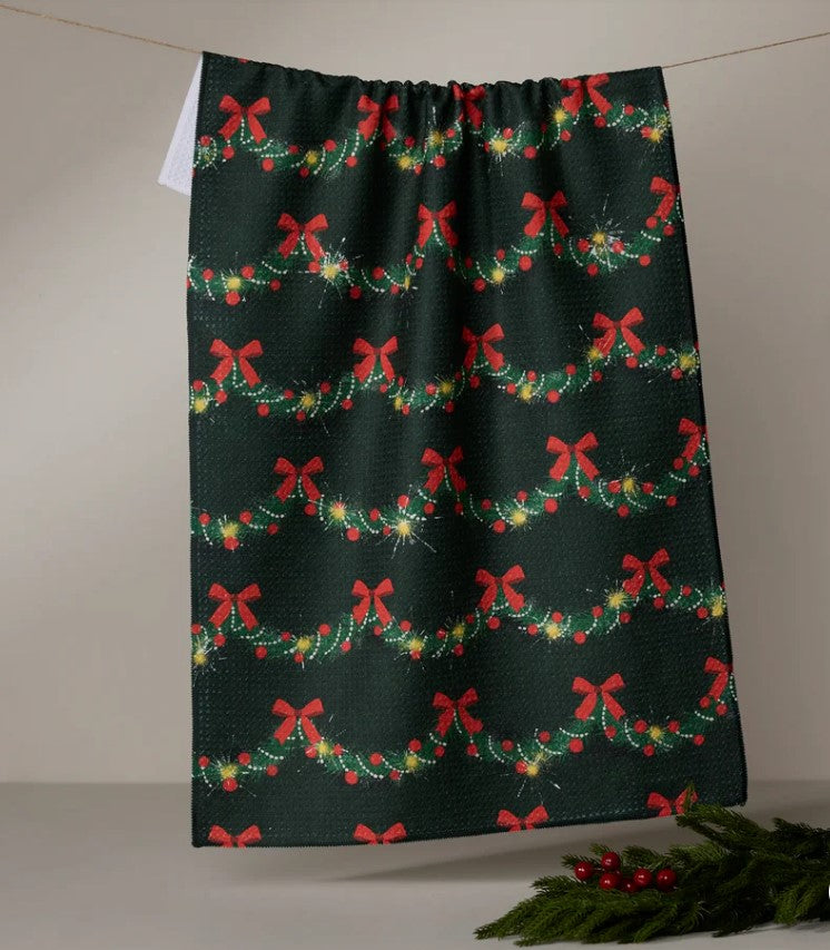 Yuletide Garland Tea Towel-510 General Gifts-Simply Stylish Boutique-Simply Stylish Boutique | Women’s & Kid’s Fashion | Paducah, KY