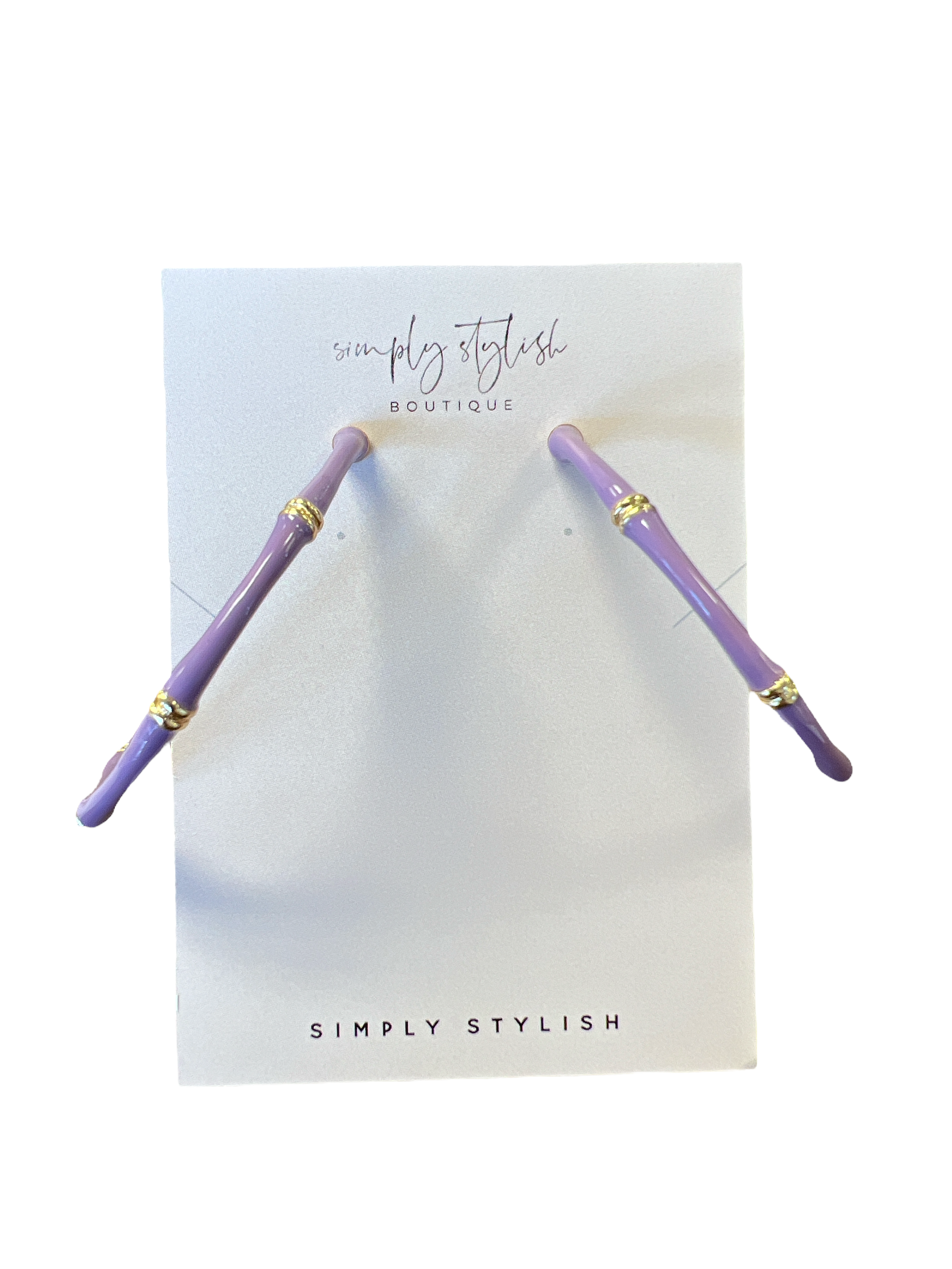 Bamboo Hoops - Lavender-410 Jewelry-Simply Stylish Boutique-Simply Stylish Boutique | Women’s & Kid’s Fashion | Paducah, KY