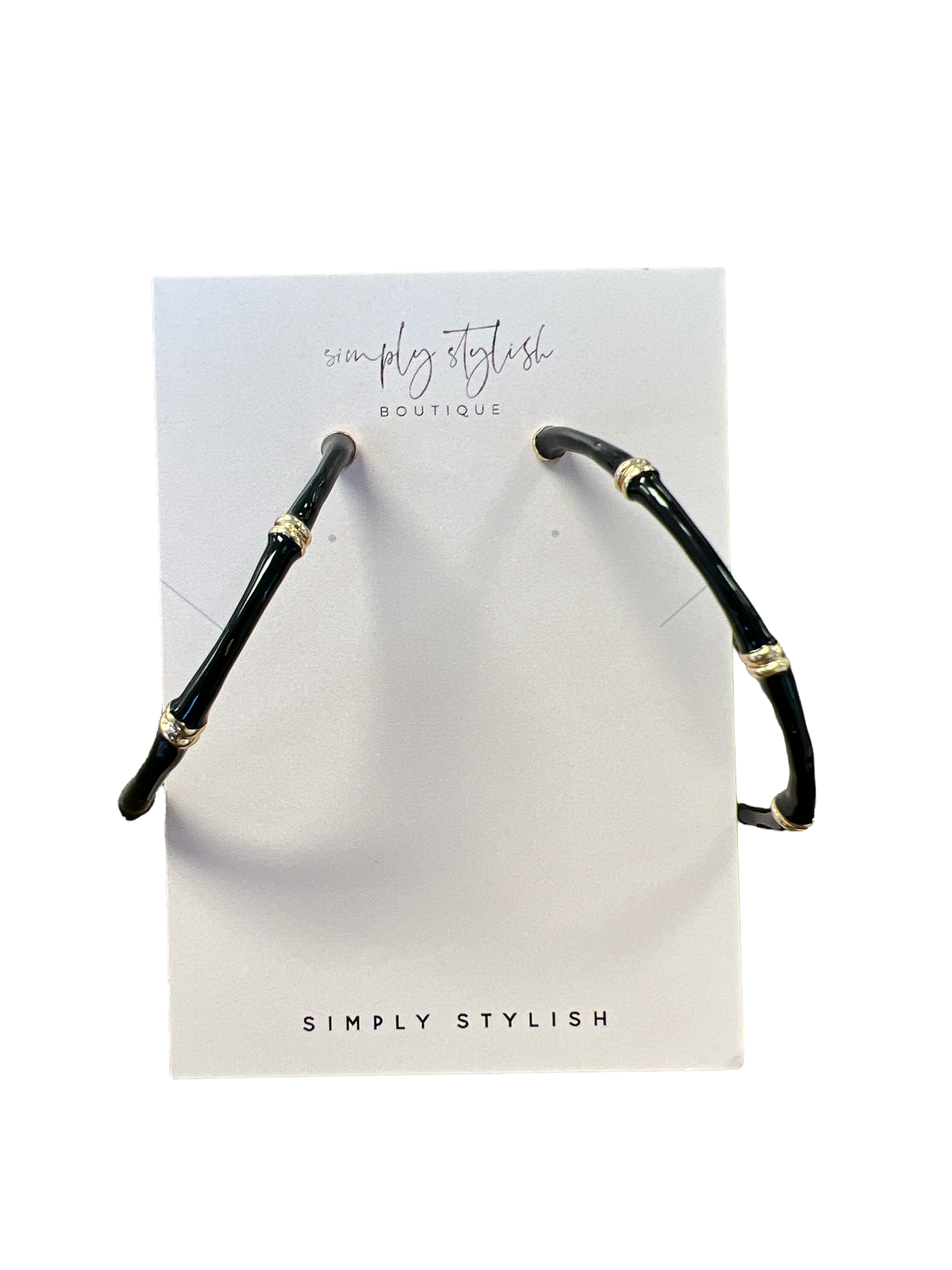 Bamboo Hoops - Black-410 Jewelry-Simply Stylish Boutique-Simply Stylish Boutique | Women’s & Kid’s Fashion | Paducah, KY