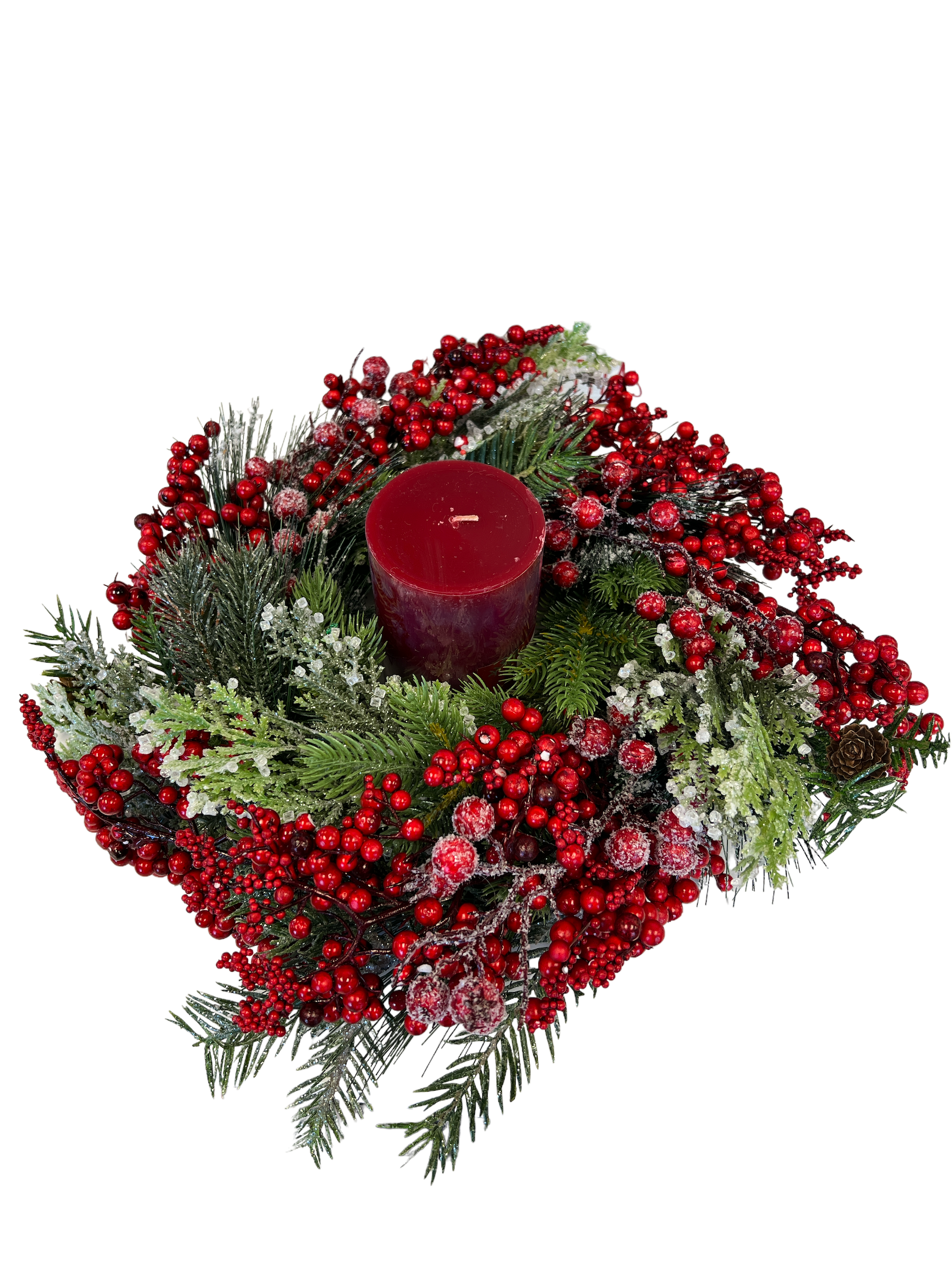 Pine and Berry Candle Ring-540 Holiday/Seasonal-Simply Stylish Boutique-Simply Stylish Boutique | Women’s & Kid’s Fashion | Paducah, KY